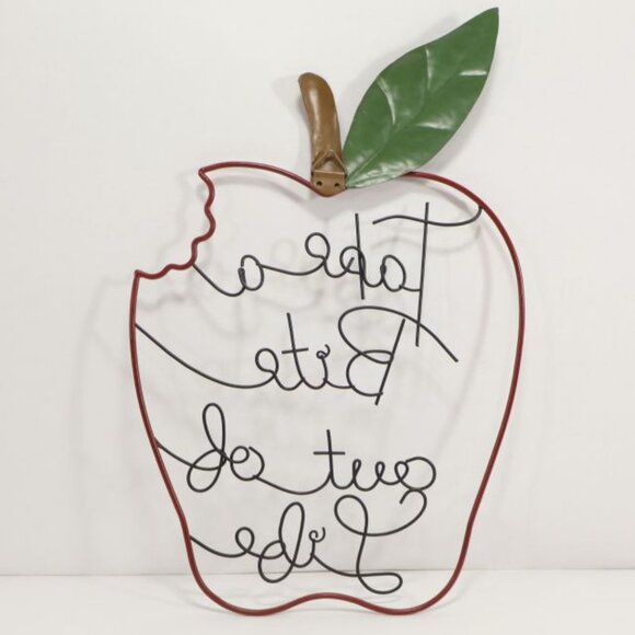 Take A Bite Out Of Life Metal Apple Wall Art Sign Farmhouse Country Core - Picture 5 of 6
